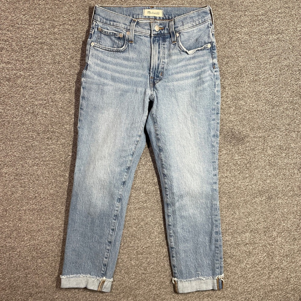 Madewell The Mid-Rise Perfect Vintage Jean Size 25 Light Wash Raw Hem‎